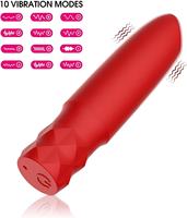 Ein-Klick-Steuerung 10-Gang Mini-Bullet-Vibrator aus Silikon, IPX7 Wasserdicht, USB-Aufladbar für Frauen, Zuhause & Reise, Persönliche Pflege