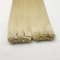 Double Trame Machine Russe Brut 100% Remy Cheveux Vierges 100g 20 22 pouces Main Attachée Genius Trame Extensions de Cheveux Humains