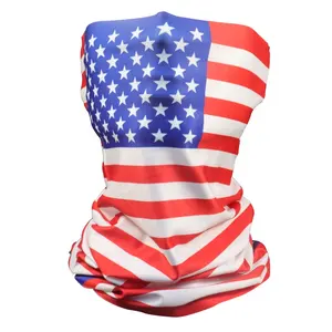 Cache-cou de protection solaire UV sans couture personnalisé <span class=keywords><strong>Snood</strong></span> de sport à séchage rapide Bandana drapeau américain Bandana évacuant la sueur pour l'extérieur - Product Image 2