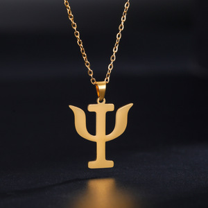 Collana con Ciondolo Trendy Dina, Nuovo <span class=keywords><strong>Simbolo</strong></span> Creativo di Psicologia, Placcata in Oro, Catena a Serpente in Acciaio Inossidabile, Accessori per Donna - Product Image 4