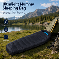 Sac de couchage confortable de type momie en nylon blanc 90% pour adultes, camping en plein air, portable, chaud, hiver, ultraléger, par temps froid