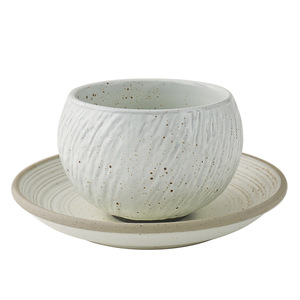 Vintage Lenscap Ceramic Coffee <b>Cup</b> <b>and</b> <b>Saucer</b> <b>Set</b> 300ml Round Stone Pattern for Presents Latte Cappuccino <b>Tea</b> Mug - Product Image 5