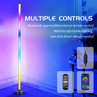 Luz de suelo inteligente inalámbrica RGB con modo de ritmo y brillo ajustable para PC, TV, retroiluminación, fiestas, streamers y estudio