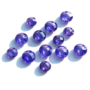 Pietra Preziosa Sfusa Rotonda Rosa Multicolore da 4 mm, Zirconia Cubica con Taglio a Doppia Scacchiera - Product Image 5