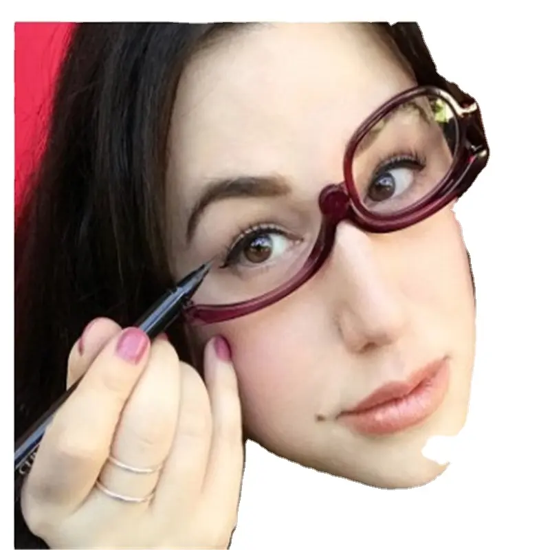 Katlanır kozmetik gözlük genel dönen büyüteç makyaj döndürülmüş presbiyopi okuma gözlüğü kadınlar