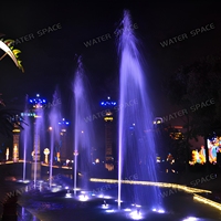 Fontaine musicale décorative moderne pour extérieur, petite piscine, zone sèche, avec lumières RGB, en acier inoxydable