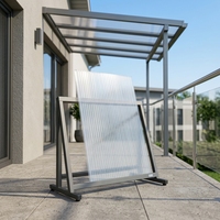 Panneau de toiture en polycarbonate à double paroi creuse avec garantie de 10 ans pour auvent, balcon, terrasse