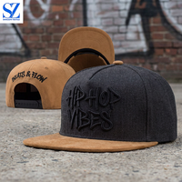 Casquettes plates ajustées vierges pour logo personnalisé, approvisionnement en gros de casquettes snapback brodées