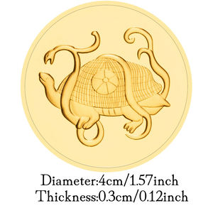 Les quatre créatures mythiques de l'Antiquité : Pièce de collection tortue noire plaquée or et argent, pièce souvenir Tai Chi - Product Image 3