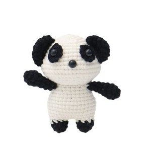 Llaveros de panda, muñecos de hilo tejidos a mano, venta al por mayor, lindos dijes de dibujos animados para bolsos, juguetes de peluche, pequeños adornos - Product Image 4