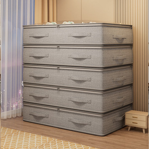 Boîte de rangement sous lit moderne et durable, pliable en tissu, type tiroir, pour couettes saisonnières et vêtements - Product Image 4