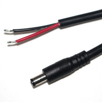DC-Stromkabel 5,5mm *2,1mm/ 5,5*2,5mm Hohlstecker auf Abisoliertes und Verzinntes DC-Kabel Geeignet für CCTV