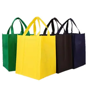 Custom reusable nonwoven shopper non-woven polypropylene foldable tote carry bag for shopping heavy cheap non woven grocery bags