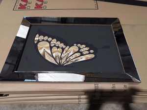 Miroir Simple en verre de Style moderne, cadre de plateau, Design papillon, décoration murale de la maison, livraison à la main - Product Image 2