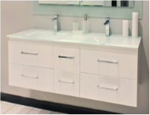 Bassin en verre Super blanc, robuste et anti-poussière, armoire de salle de bains en Pvc personnalisée au mur, MDF - Product Image 2