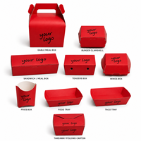 Cajas de Papel Personalizadas para Hamburguesas, Papas Fritas, Alitas Fritas, Aperitivos, Comida Rápida, Envases para Llevar, Caja para Hamburguesas y Pollo