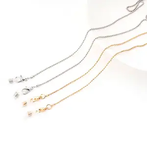 Lunettes en métal chaîne en verre plaqué or perle chaîne anti-perte pendaison cou anti-goutte corde de lunettes accessoires