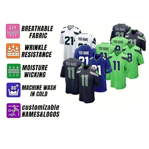 Maillots de football américain personnalisés pour hommes de qualité supérieure, brodés et cousus, vêtements de sport avec logos, style rétro - Product Image 2