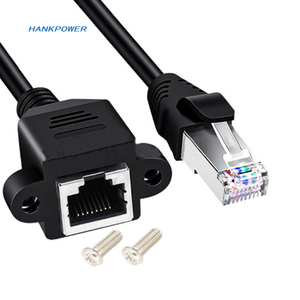 Adaptateur de câble <span class=keywords><strong>RJ45</strong></span> mâle à femelle à Angle <span class=keywords><strong>droit</strong></span> avec vis de verrouillage, montage sur panneau, <span class=keywords><strong>cordon</strong></span> d'extension de réseau Ethernet <span class=keywords><strong>RJ45</strong></span> - Product Image 5