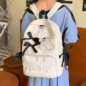 Fresh sweet <b>backpack</b> bowknot high-appearance fashionable cute cartoon bowknot <b>backpack</b> large capacity <b>backpack</b> - Product Image 4