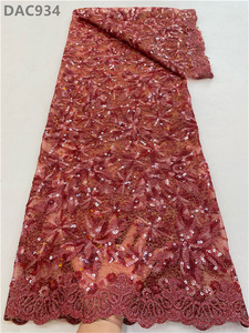 Vải Tuyn Châu Phi Vải Thun Ren Cô Dâu Vải Chất Liệu Hoa Thêu Ren Lưới Thêu - Product Image 5