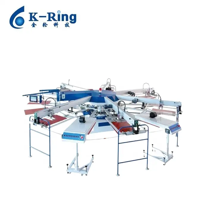 Otomatic rotary silk screen garment printing machines screen printer for t - shirts for printing press