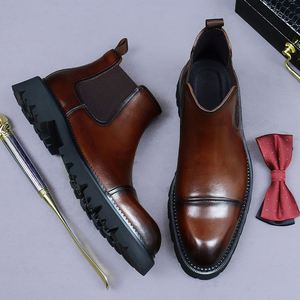 New Arrivals: High-top <b>Leather</b> <b>Work</b> <b>Boots</b> Genuine <b>Leather</b> Luxury <b>Boots</b> - Product Image 2