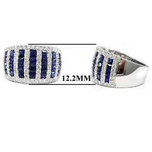 Conception de fabricants de bijoux de qualité supérieure 18k, or blanc massif, vrai diamant, pierres précieuses, bracelet saphir bleu pour femmes - Product Image 2
