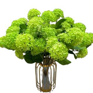 H-367solid non-effondrement 3 têtes en plastique hortensia fleurs Faux boule verte maison mariage décor hortensia artificiel géranium Bush - Product Image 1