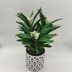 Mini <span class=keywords><strong>Eucalyptus</strong></span> artificiel en céramique de Style européen plante en <span class=keywords><strong>pot</strong></span> <span class=keywords><strong>Pot</strong></span> de pulpe émaillée décoration de sol de maison jardinières de fleurs d'herbe - Product Image 2