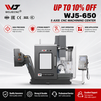 Centre d'usinage CNC 5 axes WJ5-650, fraiseuse verticale, table rotative, haute rigidité, entièrement automatique pour pièces de précision