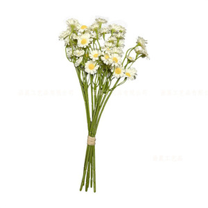 Fleurs artificielles en soie blanches Kch, marguerites gaufrées, pour vase, décoration de mariage et de maison, style européen - Product Image 2