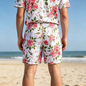 Ensembles pour hommes en maille 230 g/m², ensembles sportifs en maille tricotée 100 % polyester respirant pour hommes, ensemble de vêtements de sport et de plage pour l'été - Product Image 4