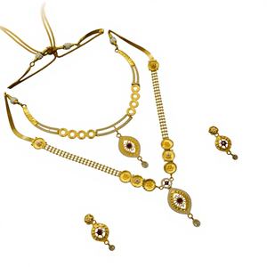 Dubai India Bridal <b>Gold</b> Plated Alloy Fine Jewelry <b>Set</b> Ethnic Classic Wedding <b>Necklace</b> <b>and</b> <b>Earrings</b> <b>Set</b> for Women - Product Image 1