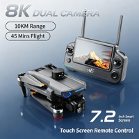 Drone RC Quadricoptère AE30 Ultra avec Évitement d'Obstacles, GPS 4K, Double Caméra, Pliable, en Plastique, avec Télécommande à Écran Tactile