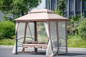 Kursi Ayun Taman 3 Dudukan dengan Gazebo Atap Ganda Rangka Baja untuk Taman - Product Image 6