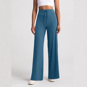 กางเกงโยคะขาตรงน้ำหนักเบาพิเศษสำหรับผู้หญิงชุดออกกำลังกายแบบมีเชือกผูกปรับได้สวมใส่สบายระดับพรีเมียม - Product Image 6