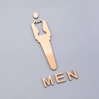 Plaque d'indication WC 3D épaissie en acrylique adhésif pour hommes et femmes, pour toilettes publiques