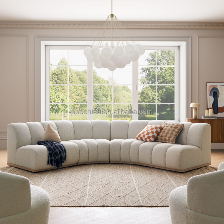 Living Room Modern Design Luxury  Furniture Sofa Home Furniture Curved Large Sectional Fabric Sofa For Home