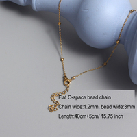 Collier Chaîne PVD Or 18K Acier Inoxydable Pendentif Chaîne Maille Serpent Cubaine Étanche