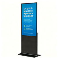 Pantalla Digital LCD 4K de 43-65 Pulgadas con Soporte de Piso, Kiosco Publicitario con Pantalla Táctil, WiFi/USB/CMS, Panel Publicitario para Elevador