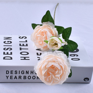Flores Artificiales de Rosa, de Seda, con 3 Cabezas, de Alta Simulación, para Decoración de Bodas y Hogar - Product Image 5