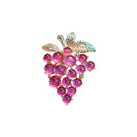 Broche en forme de grappe de raisin violette de luxe léger pour femme - Élégance et charme, épingle de revers pour costumes, manteaux, accessoires et cadeaux