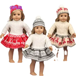 Pakaian Boneka Perempuan 18 Inci Pakaian Boneka Kecil Pakaian Boneka Set untuk Musim Dingin