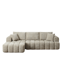 Canapé d'angle convertible en chenille de luxe, grand format, moderne et confortable, avec fonction couchage et mousse à mémoire de forme, idéal pour appartement et hôtel