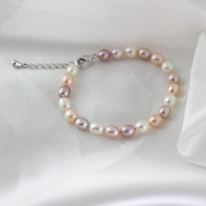 Bracelet en perles d'eau douce de haute qualité de 5 à 6 mm pour femmes, bracelet en perles de millet en forme de mètre avec couleurs mélangées - Product Image 1