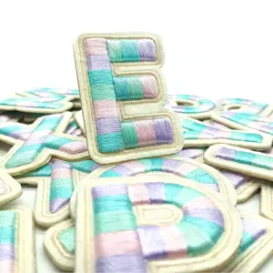 NEW 3D Letter Raised Puffs Protrusion Embroidered Self Adhesive 3D Letter Patch