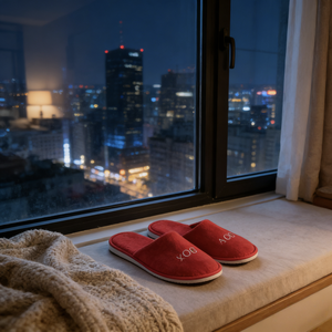 Toptan uyuyan kişiselleştirilmiş otel pamuk kadife terlik otel logosu ile - Product Image 5