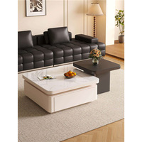 Table basse carrée moderne et minimaliste en pierre, table à thé de luxe décorative et portable pour salon et petit appartement