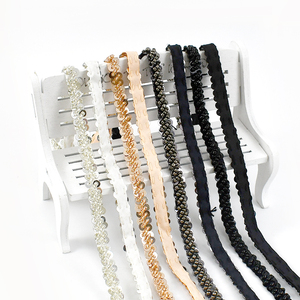 Deepeel LA116 0.8cm <strong>Glitter</strong> Lace <strong>Clothes</strong>&amp;Home Textiles Accessories Beaded Lace Fabric Luxury Webbing Strap - Product Image 1